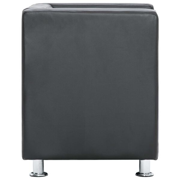 vidaXL Cube Armchair Grey Faux Leather