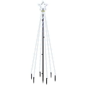 vidaXL Christmas Tree with Spike Cold White 108 LEDs 180 cm