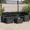vidaXL 7 Piece Garden Sofa Set with Cushions Black Poly Rattan