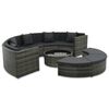 vidaXL 7 Piece Garden Lounge Set with Cushions Poly Rattan Grey