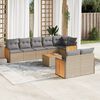vidaXL 9 Piece Garden Sofa Set with Cushions Beige Poly Rattan