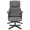 vidaXL Massage Recliner Chair with Footstool Dark Grey Fabric