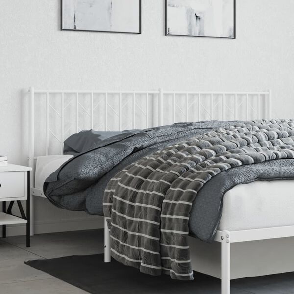 vidaXL Metal Replace Headboard White 180 cm