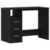vidaXL Desk with Drawers Black Oak 102x50x76 cm Engineered Wood