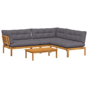 vidaXL 4 Piece Garden Pallet Sofa Units Solid Acacia Wood Natural