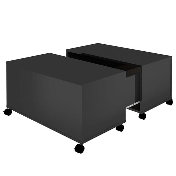 vidaXL Coffee Table High Gloss Black 75x75x38 cm Engineered Wood