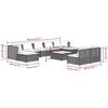 vidaXL 10 Piece Garden Lounge Set with Cushions Black Poly Rattan