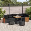 vidaXL Garden Sofa Set 9 pcs Black Poly Rattan and Powder-coated Steel