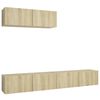 vidaXL 3 Piece TV Cabinet Set Sonoma Oak Engineered Wood (801484+801484x2)