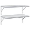 vidaXL Wall Shelves 2 pcs 75x40 cm Silver Stainless Steel