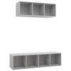 vidaXL TV Cabinet Set | Concrete grey | Engineered wood | Medium