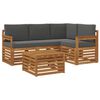 vidaXL Outdoor Sofa Set with Cushion 5 pcs Natural and Anthracite