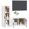 vidaXL 2 Piece TV Cabinet Set High Gloss White Engineered Wood
