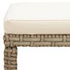 vidaXL Garden Stools 2 pcs with Cushions Poly Rattan Beige
