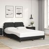 vidaXL Bed Frame with LED without Mattress "Zadar" Black 137x190 cm