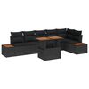 vidaXL Garden Sofa Set 7 pcs Black Poly Rattan