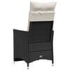 vidaXL Reclining Garden Chair with Cushions Black Poly Rattan