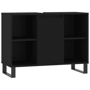 vidaXL Bathroom Cabinet Black 80x33x60 cm Engineered Wood