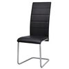 vidaXL Cantilever Dining Chairs 6 pcs Black Faux Leather