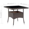vidaXL Garden Dining Table Brown Poly Rattan