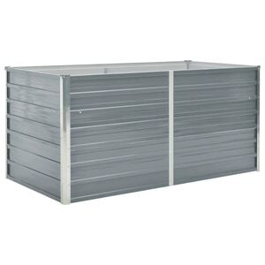 vidaXL Raised Garden Bed | Grey | Galvanised Steel | 160x80x77 cm | Durable