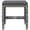 vidaXL 4 Piece Garden Chair and Stool Set Poly Rattan Grey
