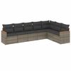vidaXL 7 Piece Garden Sofa Set with Cushions Grey Poly Rattan