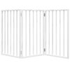 vidaXL Dog Gate Foldable 3 Panels White 150 cm Poplar Wood