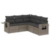 vidaXL 5 Piece Garden Sofa Set with Cushions Grey Poly Rattan