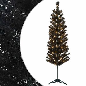 vidaXL Artificial Slim Christmas Tree 120 cm 150 LEDs Warm White