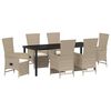 vidaXL Garden Dining Set 7 pcs Beige Poly Rattan