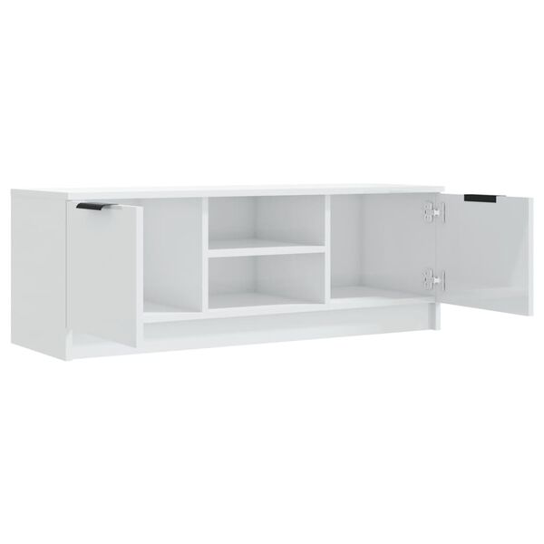 vidaXL TV Cabinet High Gloss White 102x35x36.5 cm Engineered Wood