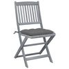 vidaXL Folding Outdoor Chairs 6 pcs with Cushions Solid Acacia Wood