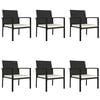 vidaXL 7 Piece Garden Dining Set Poly Rattan Black