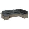 vidaXL Garden Sofa Set with Cushion Manual 8 pcs Grey Poly Rattan