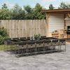vidaXL 13 Piece Garden Dining Set with Cushions Grey Poly Rattan