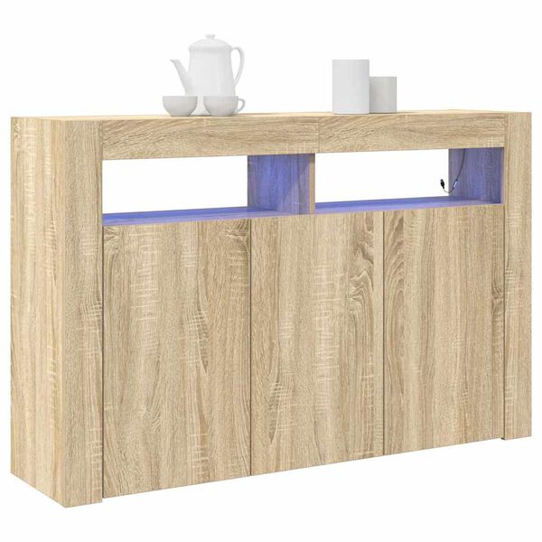 vidaXL Sideboard Sonoma Oak 116 x 30 x 75 cm Engineered Wood