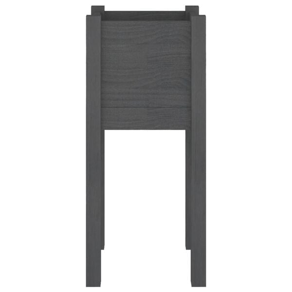 vidaXL Garden Planter Grey 31x31x70 cm Solid Pinewood