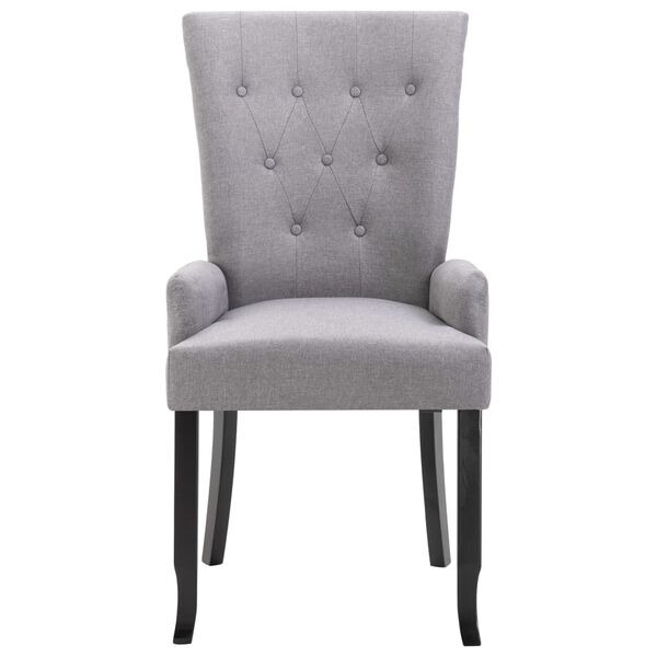 vidaXL Dining Chairs with Armrests 4 pcs Light Grey Fabric