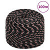vidaXL Boat Rope Black 10 mm 100 m Polypropylene