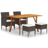 vidaXL 5 Piece Garden Dining Set Brown (310625+310613)