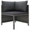 vidaXL 5 Piece Garden Lounge Set with Cushions Poly Rattan Grey