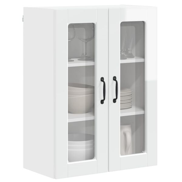 vidaXL Kitchen Cabinet with Shelf High Gloss White 60 x 31 x 80 cm