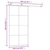 vidaXL Sliding Door with Hardware Set 102.5x205 cm ESG Glass&Aluminium
