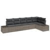 vidaXL Garden Sofa Set 6 pcs Grey Poly Rattan