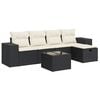 vidaXL 6 Piece Garden Sofa Set with Cushions Black Poly Rattan