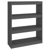 vidaXL Book Cabinet/Room Divider Grey 80x30x103,5 cm Solid Wood Pine