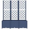 vidaXL Garden Planter with Trellis Blue Grey 120x40x136 cm PP