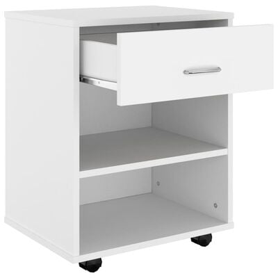 vidaXL Rolling Cabinet White 46x36x59 cm Engineered Wood
