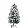vidaXL Artificial Hinged Christmas Tree 150 LEDs & Ball Set 120 cm